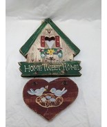 Handmade And Painted Home Tweet Home Hanging Wood Decor 14&quot; - $15.84