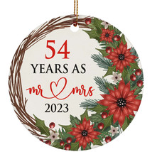 54 Years As Mr &amp; Mrs 2023 Ornament 54th Wedding Anniversary Wreath Xmas Gifts - £11.90 GBP