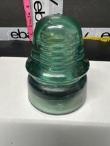 Vintage Green Glass Star Insulator Preowned - £9.39 GBP