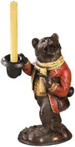 Candlestick Candleholder MOUNTAIN Lodge Bear with Top Hat Chocolate Brow... - $399.00