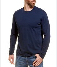 M Singer Mens Basic T-Shirt Blue Long Sleeve Crew Neck Tee 100% Cotton M... - £23.91 GBP