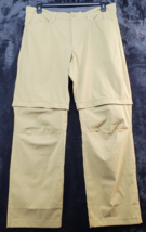 Eddie Bauer Zip Up Pants Mens Size 36 Beige Pockets Logo Belt Loops Flat... - $26.72