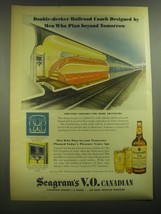 1945 Seagram&#39;s V.O. Canadian Whisky Ad - Double-decker Railroad coach - £14.44 GBP