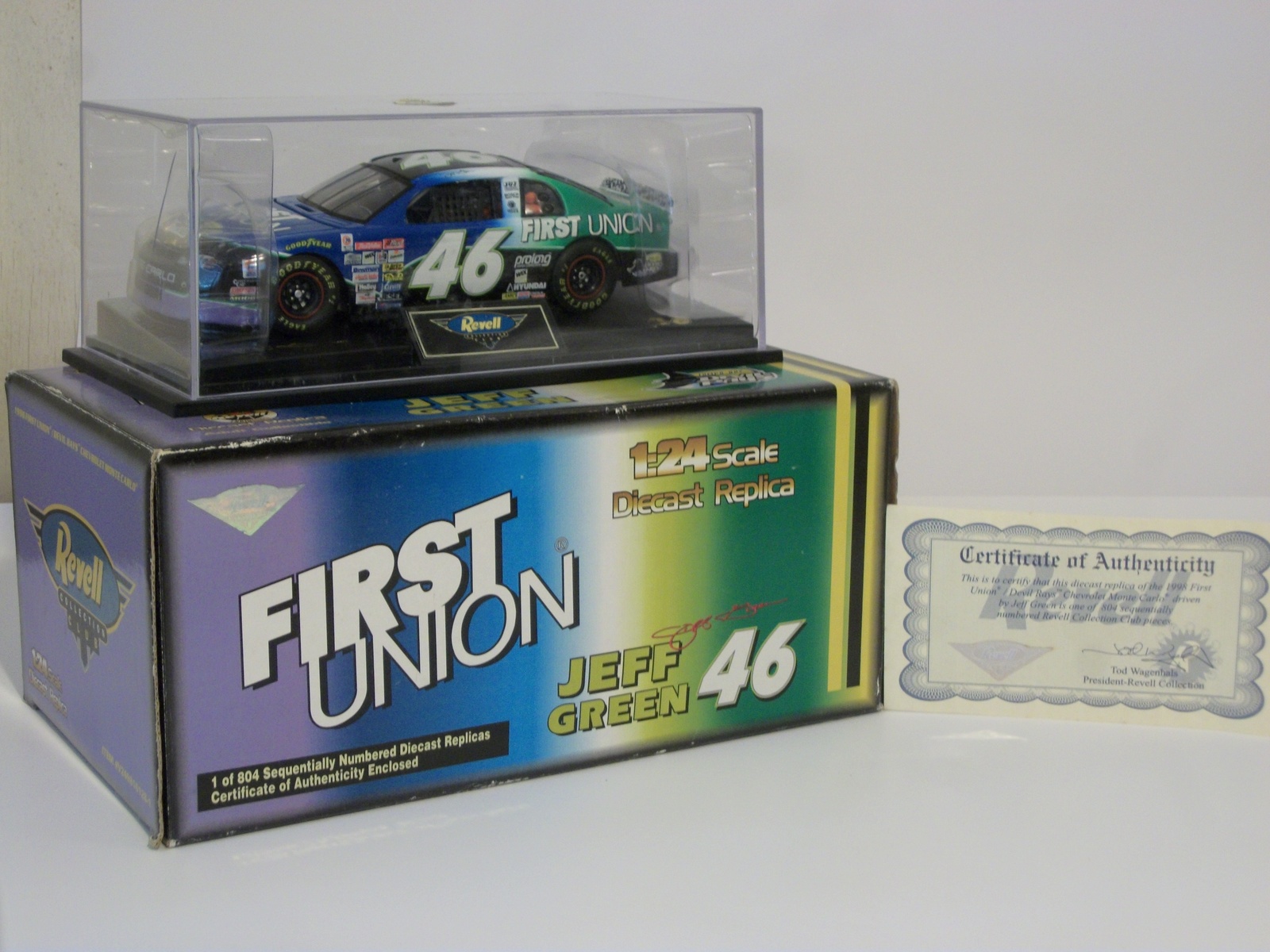 Jeff Green 1998 First Union / Devil Rays 1:24 scale diecast Revell car - $32.99