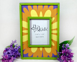 Fun Multi-Colored Wood Picture Frame 2.75x3.75 - £6.01 GBP