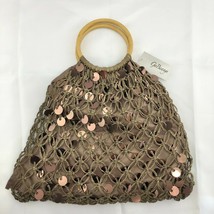 GaBaangs hoop handle sequin bag Brown tote small convenient cute NWT - $15.59