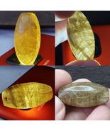 Incroyables perles de quartz rutilées dorées sans trou - $48.43