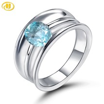 Natural Sky Blue Topaz Sterling Silver Rings 2.3 Carats Genuine Gemstone Simple  - £39.30 GBP