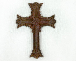 Brown Ornate Inspirational Cross Frig Magnet - $4.49