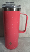 Tal Pink White Speckle Tumbler 20 oz Sealable Handle Sip Straw Lid WM2418 - $10.84