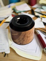 Cotton Wood Wooden Pen and Pencil Stand with a Sleek Black Enamel Cap - $25.99