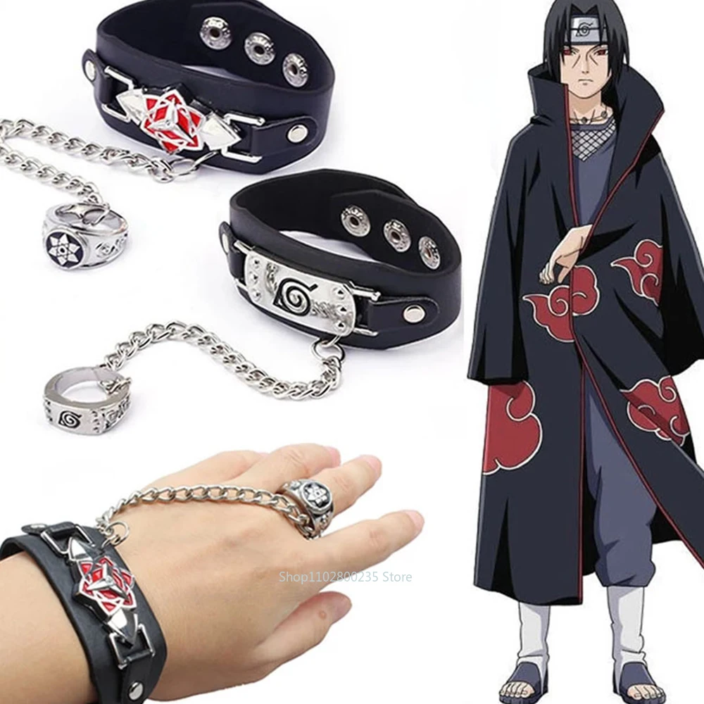 Anime Naruto Bracelet with Ring Hatake Kakashi Cosplay Props Konoha Ninja - £9.87 GBP