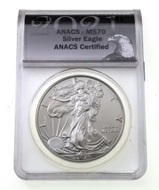 2021 S $1 Plateado American Eagle Graduado Por Anacs Como MS-70 - £63.29 GBP