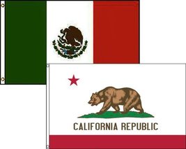 2x3 State of California Mexico Mexican 2 Pack Flag Wholesale Combo 2x3 BEST Gard - £7.57 GBP