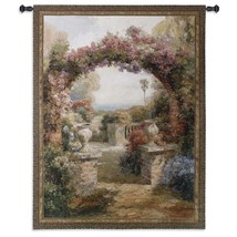 42x53 ARCH WALL Seaside Garden Floral Courtyard Tapestry Wall Hanging - £134.13 GBP