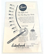 Esterbrook Fountain Pen Ad Advertisement 1950s 1951 Art Black &amp; White Ar... - €15,71 EUR