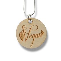 Necklace - Vegan - Snake and Cable Link chains - Birch wood (Bronze Chain) - $21.55