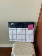 BNIP Ralph Lauren Home Atterbury Throw Blanket, Plaid, White/blue, $330,... - $128.70
