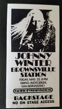 JOHNNY WINTER / BROWNSVILLE STATION - VINTAGE ORIGINAL 1970&#39;s BACKSTAGE ... - $27.40 CAD