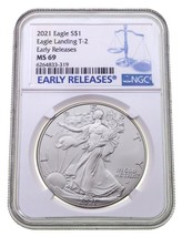 2021 Argento American Eagle T2 (Aquila Atterraggio) NGC MS69 Presto Stampe - $62.36