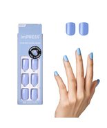 KISS imPRESS No Glue Mani Press On Nails, Color, &#39;Baby why so Blue&#39;, Blu... - $13.43 CAD