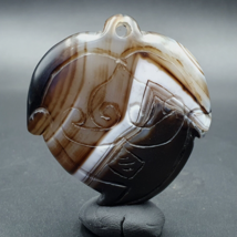 Vintage Himalayan Indo Tibetan Suleimani Carving Agate Amulet Bead #121 - €36,25 EUR