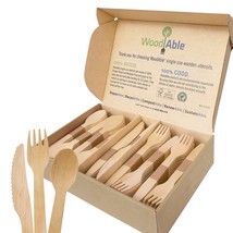 | Disposable Wooden Cutlery Mix | 200 Count | Backyard Compostable - $40.99