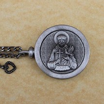 Pewter Keepsake Pet Memory Charm Cremation Urn with Chain - St Francis - £79.92 GBP