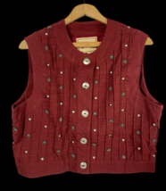 Double D Ranchwear Vest Western Wear M Textured Embellished Concho Count... - $199.99