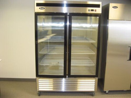ATOSA MCF8703ES NEW 2 GLASS DOOR FREEZER STAINLESS STEEL /CASTERS Free L... - £3,669.39 GBP