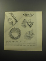 1951 Cartier Jewelry Ad - Wrist Watch, Bracelet, Bowknot Brooch, Ivy Lea... - $18.49