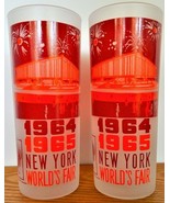 1964-65 New York World&#39;s Fair Drink Highball Glasses Frosted Federal Pav... - £29.90 GBP