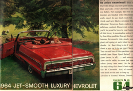 1963 Print Ad for 1964 Chevy Impala Convertible &quot;Jet-smooth Luxury Chevr... - $24.11