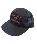 Vintage Husky International Snapback Mesh Black Trucker Hat Cap Ram Head... - £27.74 GBP