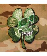 Pirate Skull Clover Military Army Morale Patch MilSpec Black Ops Paddy&#39;s... - €7,88 EUR