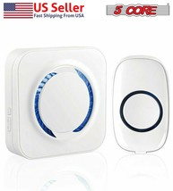 5Core Wireless Doorbell Plug &amp; Play Plugin Receiver Waterproof Adjustable Vol... - £11.18 GBP