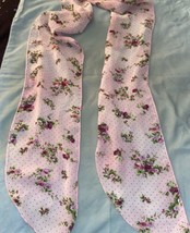 Women’s  Sheer Scarf 65” Long X 5” Wide  Print Pink Floral &amp; Dots - $5.70