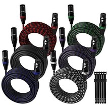 XLR Microphone Cable 1 Feet 6 Pack Multi Colors DMX Stage Lighting Patch Cabl... - £22.04 GBP