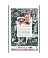 1934 Texaco Fire Chief Gasoline Gas Vintage Print Ad Service Station Wal... - $11.97