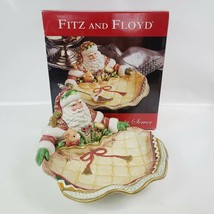 Fitz Floyd Santa Serving Platter 12.5&quot; Dish Winter Holiday Server Original Box - £41.24 GBP