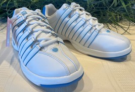K-Swiss Tongue Twister Sneakers 8.5 Women&#39;s White Blue NWOB - £26.74 GBP