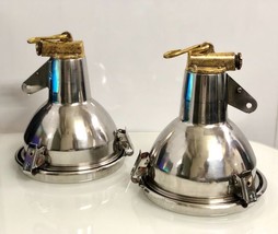 Mid Century Retro Stage Stainless Steel Ship Ceiling Spot Pendent Light Set of 2 - $514.80