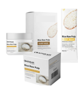 Rice Raw Pulp Skincare Set: Organic Moisturizer &amp; Revitalizing Sleep Mas... - $27.50