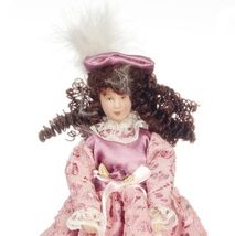 Victorian Mother Lady Doll G7653 Porcelain Mauve Dollhouse Miniature - $12.30
