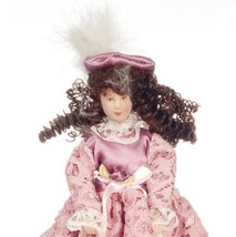 Victorian Mother Lady Doll G7653 Porcelain Mauve Dollhouse Miniature - £9.74 GBP