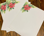 Poinsettia print vintage unlined stationery letter writing paper - $19.75