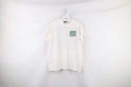 Vtg 90s Streetwear Mens Medium Distressed Neon Surf Beach Volleyball T-Shirt USA - £34.84 GBP