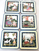 Pimpernel Little Treasures Set of Six Coasters 4" x 4" Made in England - $18.70