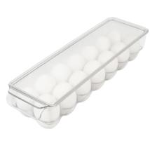 Clear Acrylic Egg Holder with Lid 14-Egg Tray BPA-Free Stackable Organizer - $13.85