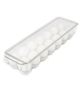 Clear Acrylic Egg Holder with Lid 14-Egg Tray BPA-Free Stackable Organizer - $13.85